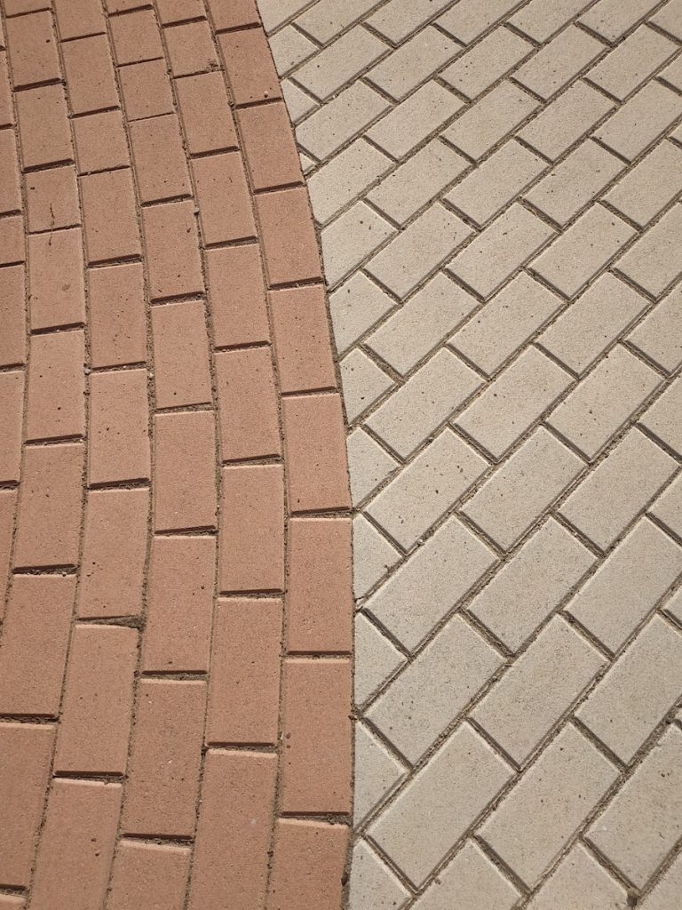 brown and gray brick pavement